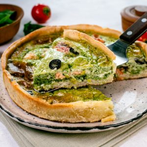 Salmon and Spinach Quiche